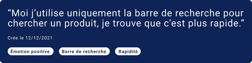 Moi j'utilise uniquement la barre de recherche pour chercher un produit, je trouve que c'est plus rapide.