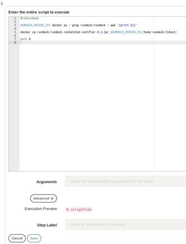 Rundeck script step