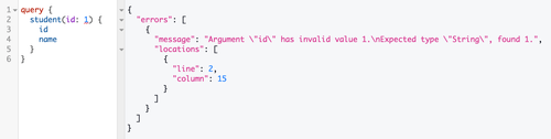 GraphiQL bad parameter type