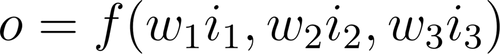 Figure 2: Formalisation d’un neurone à 3 entrées