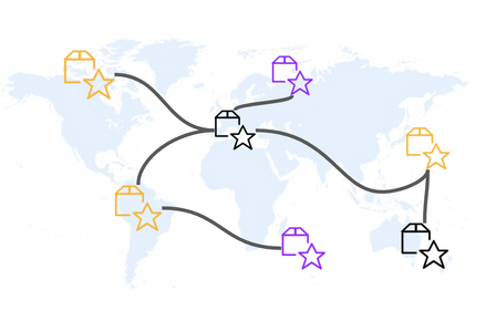 Des data products normalisés gérés localement dans les entités organisationnelles et interconnectés.