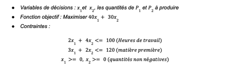 Exemple de problème d'optimisation 