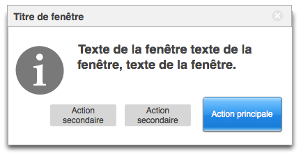 boite de dialogue action principale