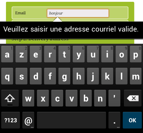 Validation coté client et clavier adapté sur Firefox Android